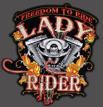 

4" Lady rider Twin Engine patches for biker jacket Outlaw Club Rider Rock biker vest Costume Embroidered iron on badge