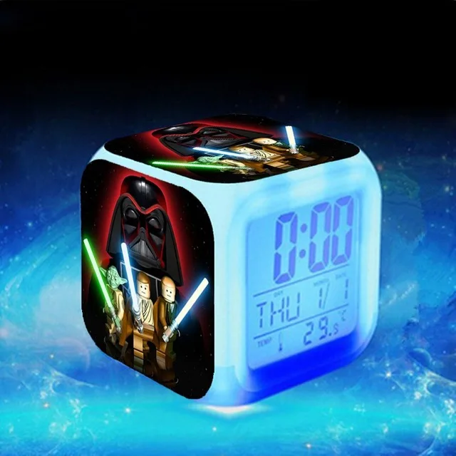 Звездные Войны Пробуждение reloj despertador reveil enfant BB-8 Будильник цифровой светодиодный Klok Relogio De Mesa Wake Up часы - Цвет: Фиолетовый