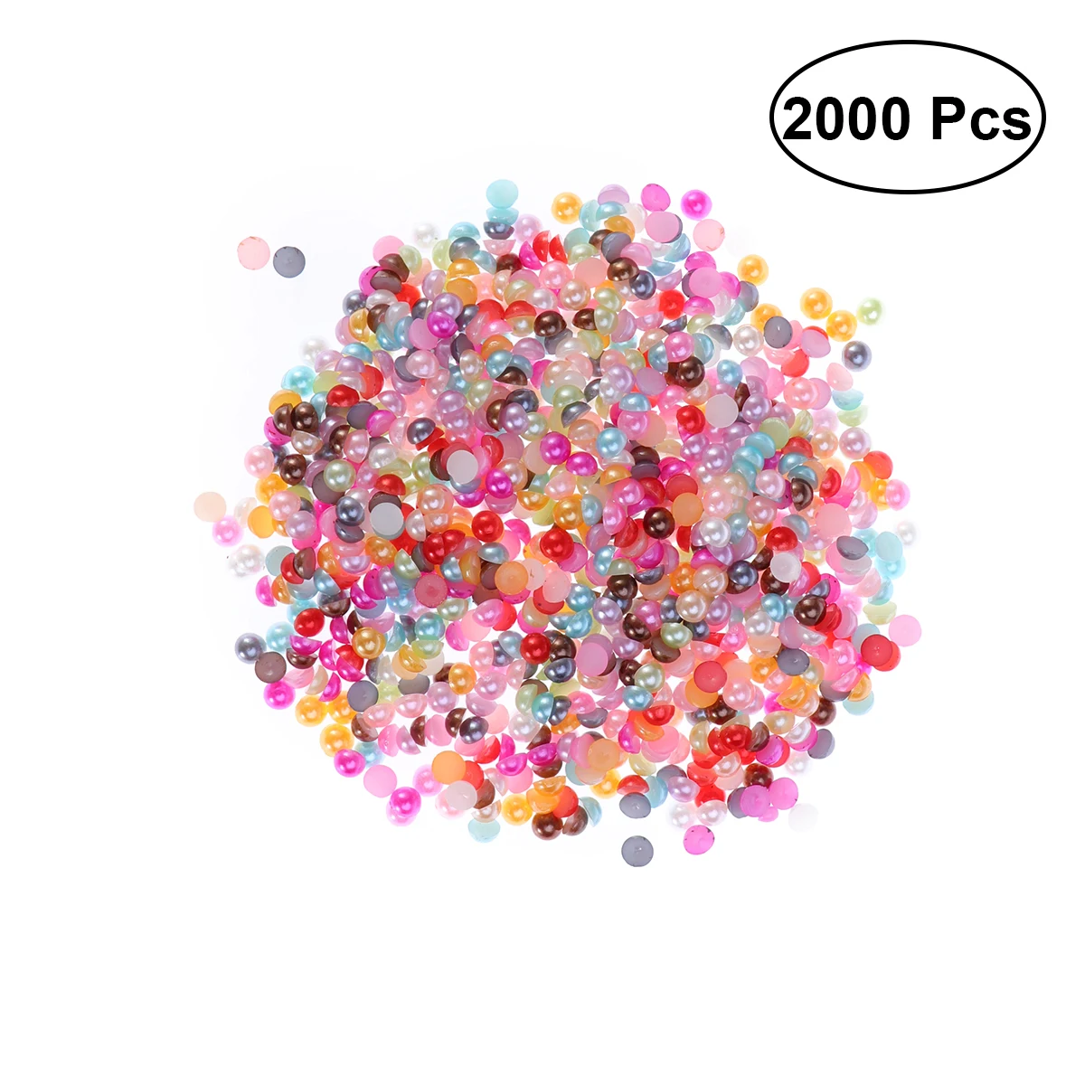 2000pcs Imitation Pearl ABS Beads Flat Back Cabochons For Craft DIY Gift Making Clothes Wedding Decorat | Дом и сад