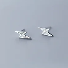 WTLTC маленькие крошечные серьги-гвоздики с молнией CZ для женщин 925 пробы серебряные серьги-гвоздики Изящные серьги с кубическим цирконием