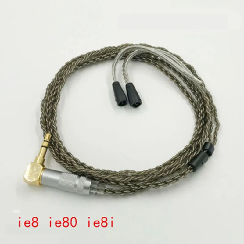 Replacement Audio Cable for Sennheiser IE8 IE80 IE8i Headphones 6N Single Crystal Silver Microphone Volume Control 23JunT5