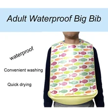 Водонепроницаемый анти-масло Многоразовые Водонепроницаемый Большой размер взрослых пожилых нагрудник для еды 1 шт