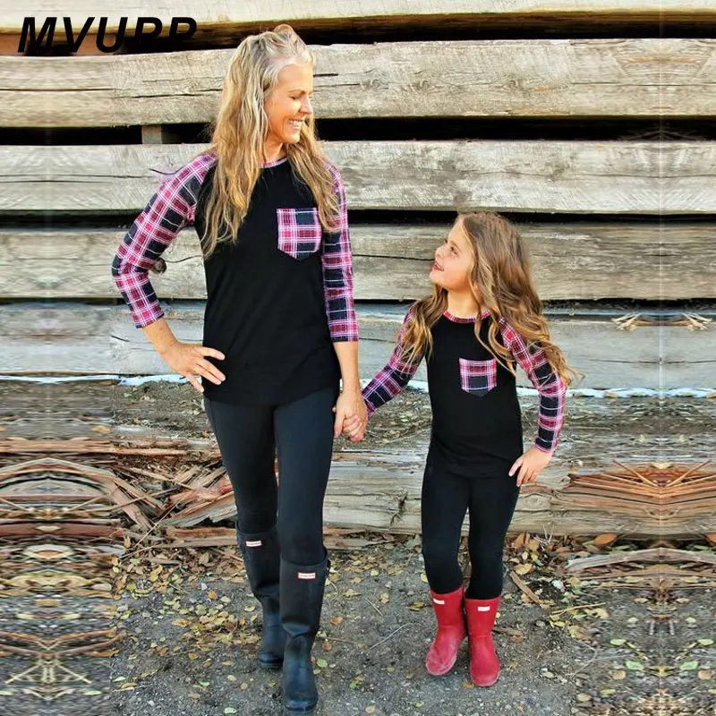 Женский комплект одежды MVUPP для мамы и дочки в полоску|mother & kids|family matchingfamily matching