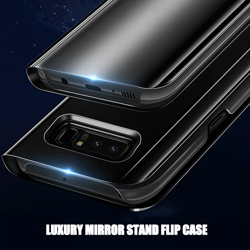 Роскошные Смарт-Чехол-подставка с окошками флип-кейс для samsung Galaxy S9 S8 плюс S7 S6 край задняя крышка для samsung Note 9 8 защитный чехол для телефона