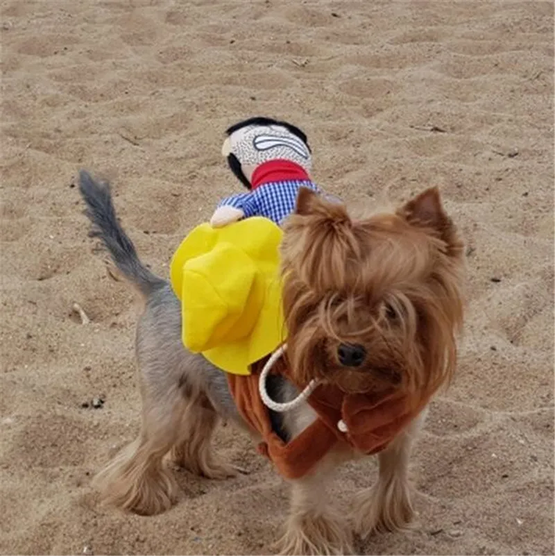 Novelty Dog Costume Funny Crazy Cowboy Cosplay Pet Dog clothes Dressing up Jacket Chihuahua Yorkshire Poodle Cowboy Dog Clothing  12