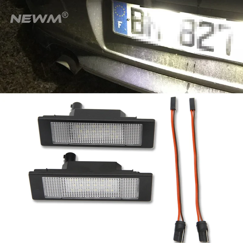 2pcs 12V 6500K Car LED License Plate Light 3528 SMD Number Plate Lamp
