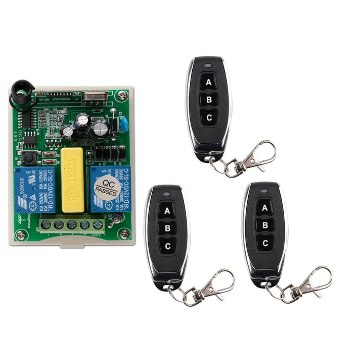 

AC 220V 2 CH Wireless Remote Control Switch 1 * receiver + 3* transmitter Tubular motor ac motor and reversing curtain