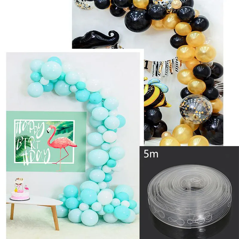 5M/lot Ballons Accessories Balloon Chain 160Holes Wedding Birthday Balloons Backdrop Decor Accessories Seal accessories pump