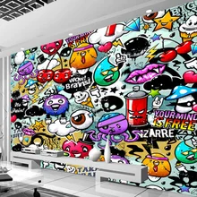 Фото обои современные 3D Граффити Фреска детская спальня KTV бар Творческий декор для стен художественные обои для стен 3 D Papel де Parede