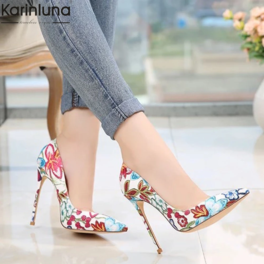 

Karinluna Sexy Fashion Hot Sale Big Size 33-45 Elegant Pumps Woman Shoes Slip On INS Shoes Woman Pumps Female