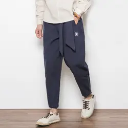 2017 Оригинал Китай льняные брюки мужские повседневные штаны ветер вентилятор Art Штаны увеличить лодыжки объединились Штаны провисания