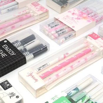 

3/6 Pcs/Set Gel Pen Kawaii Pens For School Cute Canetas Stationery Jel Kalem Korean Flamingo Canetas Em Gel Flower Stylo Fofa