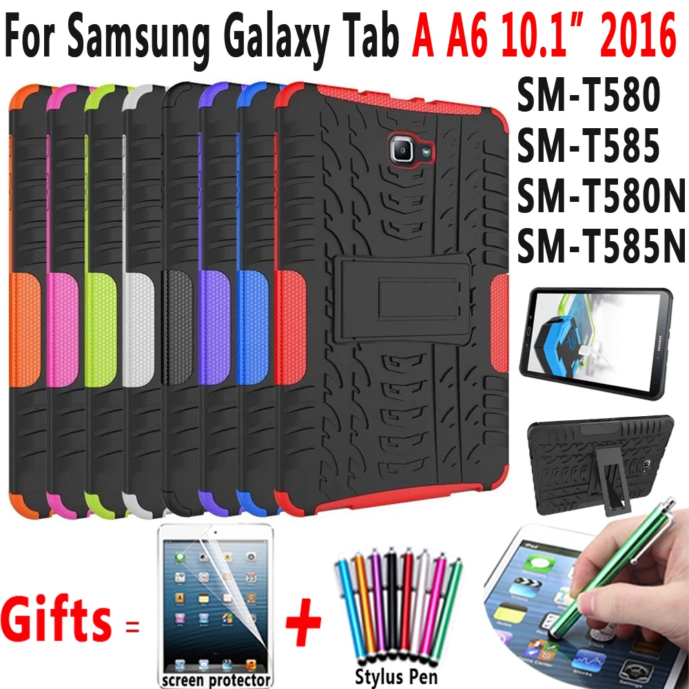 Силиконовый чехол для Samsung Galaxy Tab A A6 10 1 дюймов 2016 T580 T585 T580N T585N SM с подставкой|Чехлы