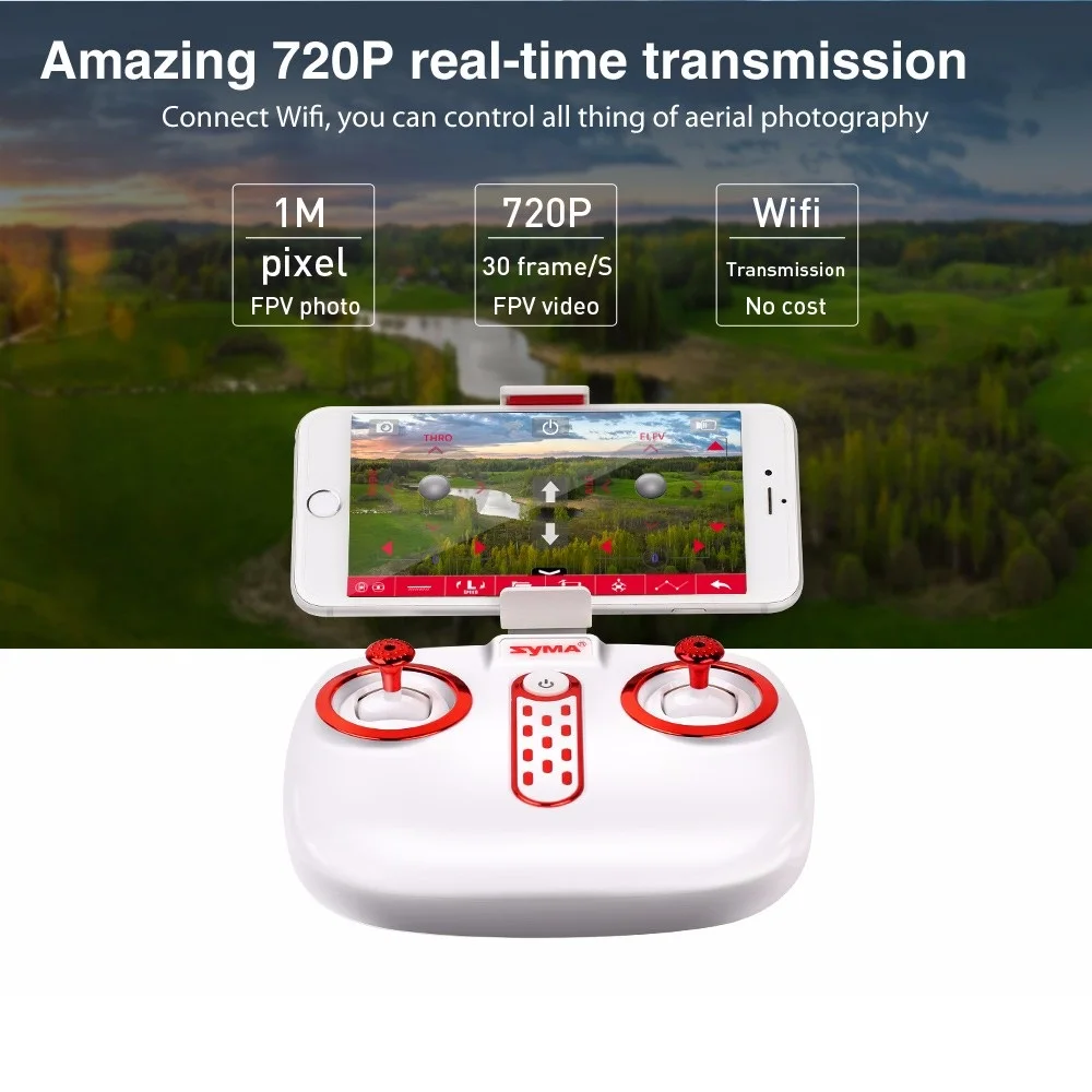 SYMA X5UW& X5UC FPV дрона с дистанционным управлением с 720P Wi-Fi 2MP HD Камера 2,4G 4CH 6 оси Квадрокоптер вертолет удержания высоты одним нажатием кнопки на землю Дрон