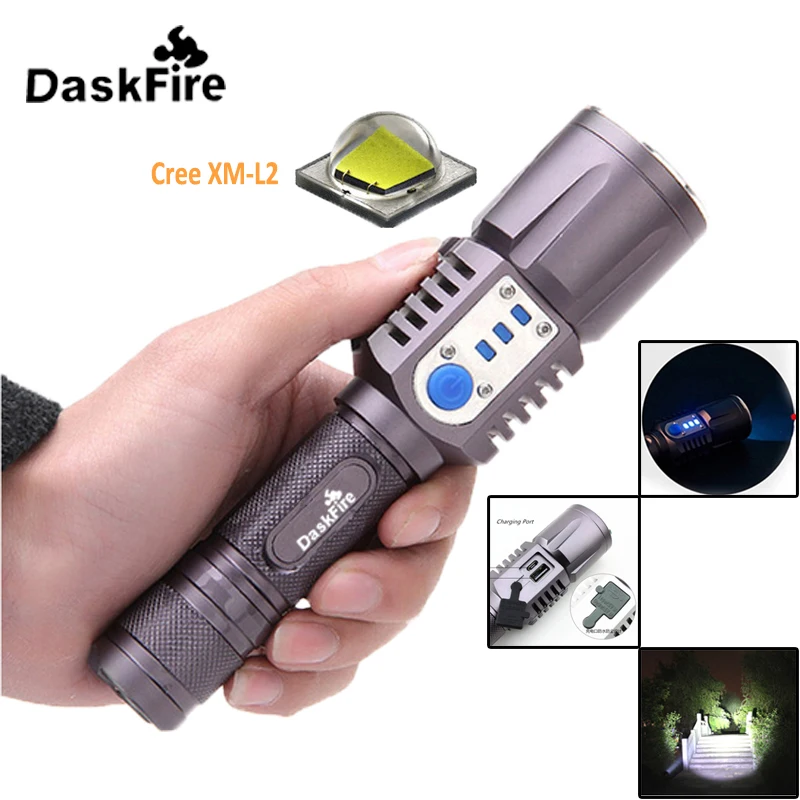 Водонепроницаемый светодиодный фонарик Asafee уличный фонарь с зарядкой от USB XM L L2