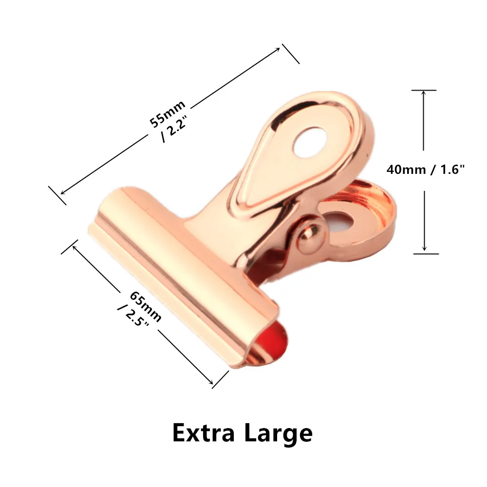 Золото и розовое золото сверхмощный бульдог зажимы утконоса зажим для офисных купюр или бытовые кухонные уплотнительные принадлежности 4 размера
