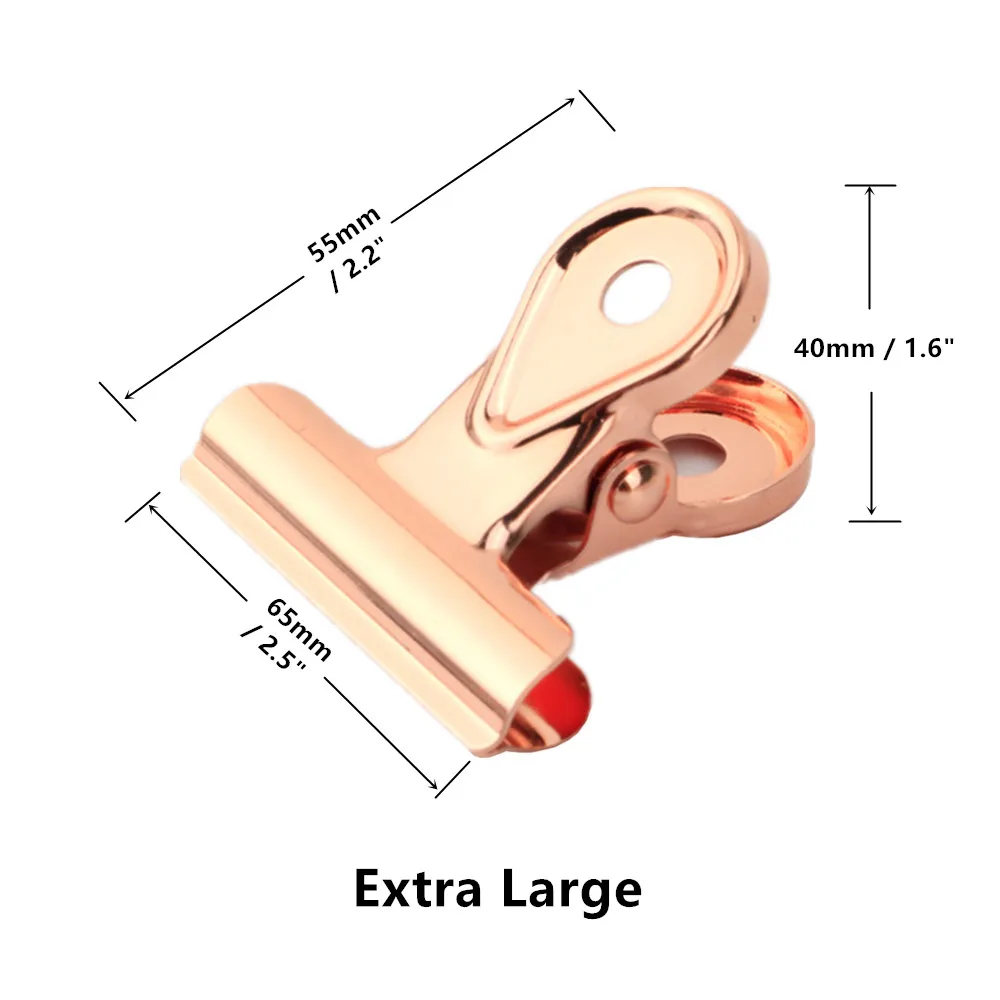 Rose Gold Extra Large Bulldog Clips