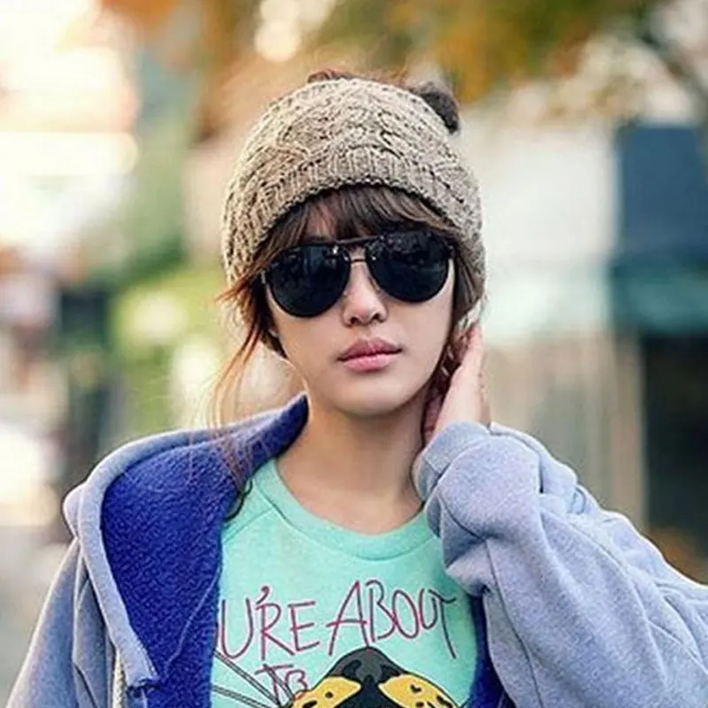 

New Arrival Fashion Women Braided Knitted Wool Hat Cap Winter Warm Hair Bands Accessory