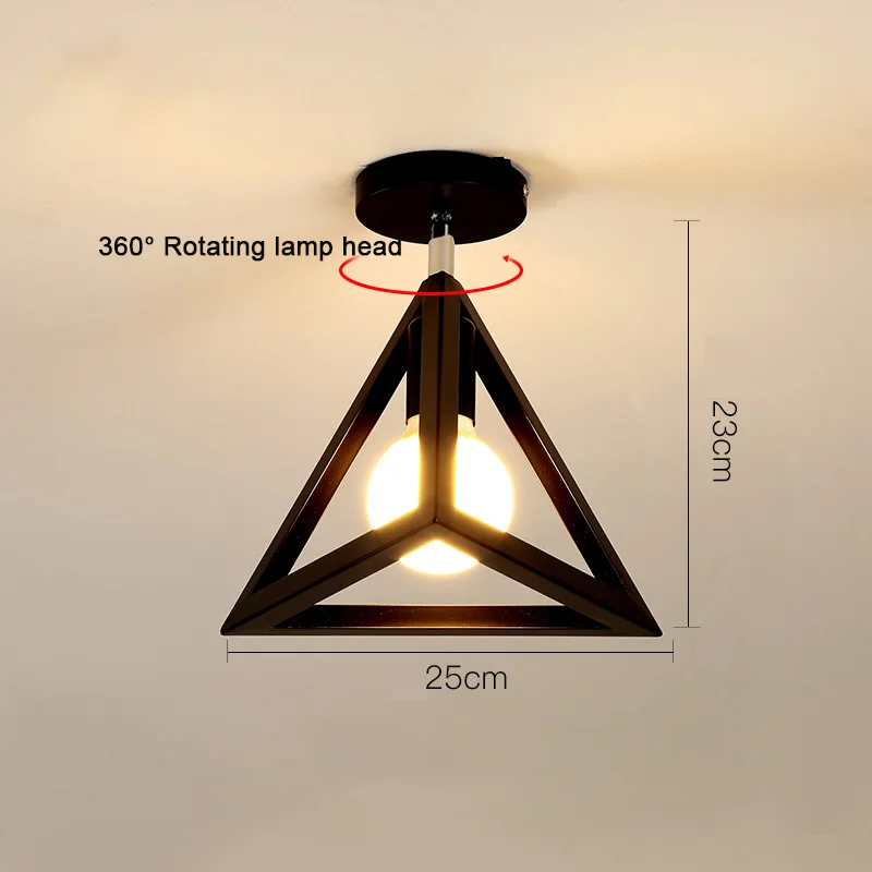 Billige Artpad Vintage Decke Lichter Schwarz Weiß Goldene Loft Led Decke Lampe Geometrische Form Eisen Käfig Wohnzimmer Schlafzimmer Home Led