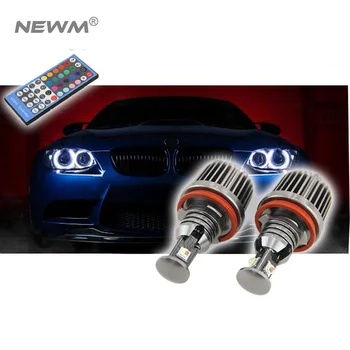 

72W RGB Color Changing with Remote Controller Canbus H8 led angle eyes for BMW E87 E90 M3 E82 E92 M3 E60 X5 X6 E89 Z4