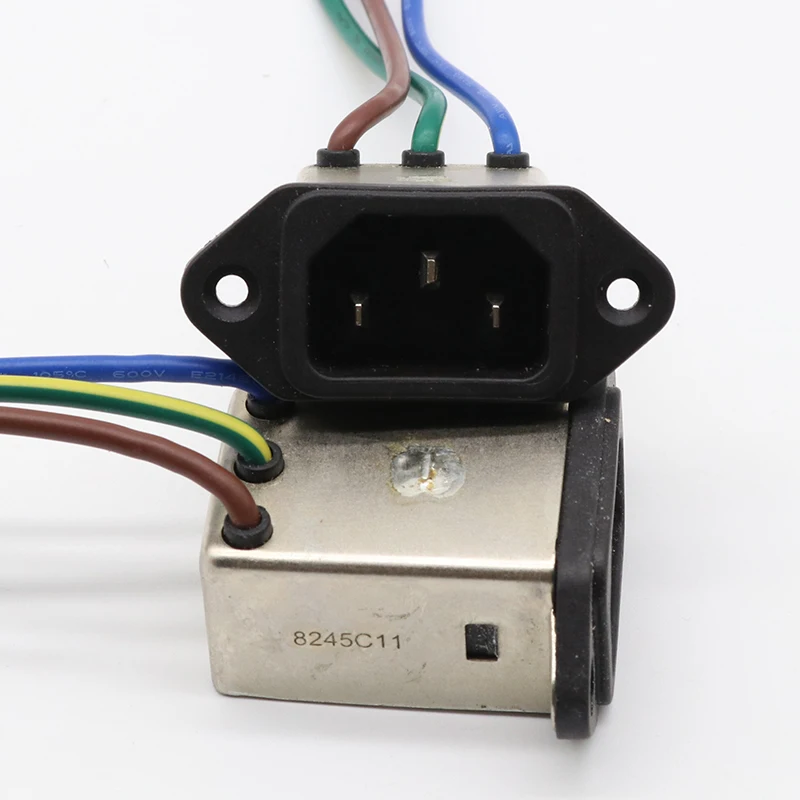 Монтаж панели 3 контактный разъем переменного тока 8A фильтр EMI 115/250VAC 50/60Hz High & Low Corp.