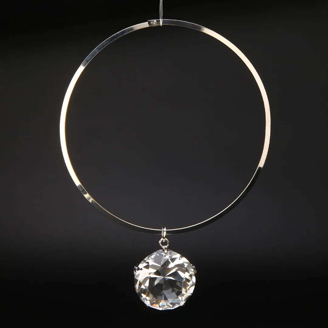 Shellhard Trendy Super Huge Crystal Necklace Exaggerate Large Big Bling Rhinestone Pendant Necklace Charms Women Party Jewelery