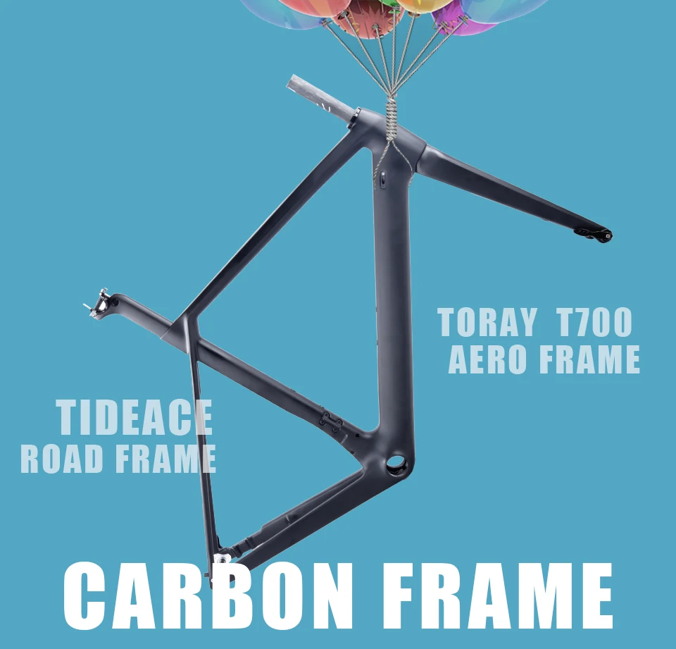 Top Chinese Flat mount disc brake or C-brake Carbon Road Frame T800 Aero full carbon fiber road bike frame QR or thru axle 14