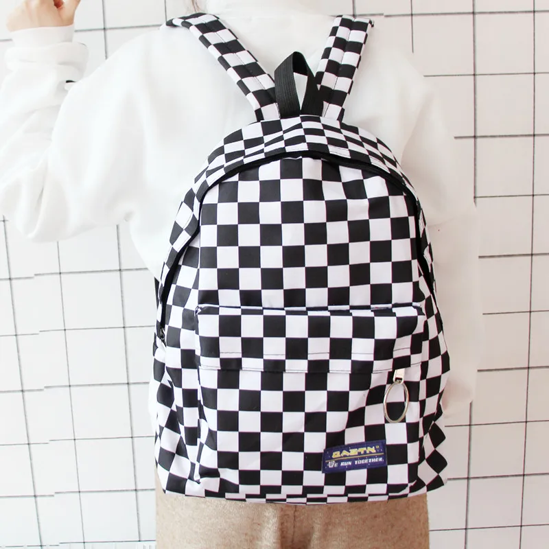 

Korean Version Harajuku Schoolbag Male And Female Student Campus Plaid Softback Zipper Mochilas Backpack Teen Backpack