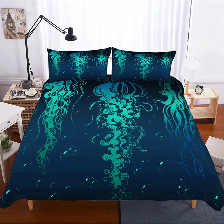 

Bedding Set 3D Printed Duvet Cover Bed Set Jellyfish Home Textiles for Adults Lifelike Bedclothes with Pillowcase #SM03