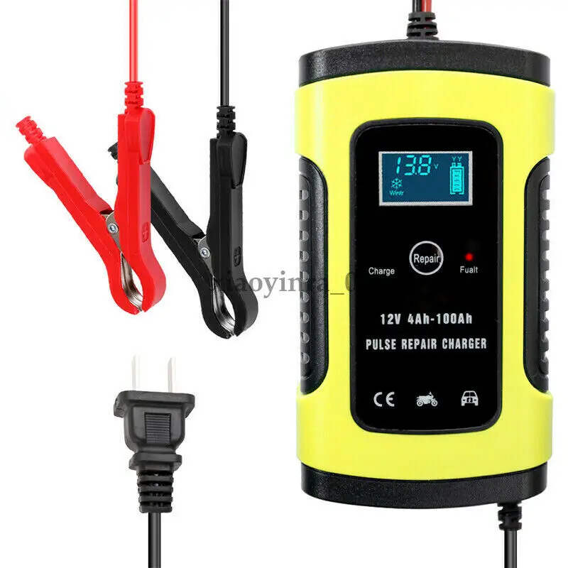 

Full Automatic Car Battery Charger 110V To 220V To 12V 6A LCD Smart Fast for Auto Car Motorcycle Lead-Acid Batteries Charging