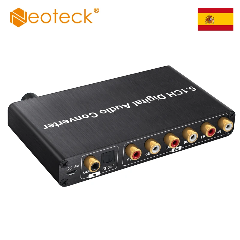 

(Ship From Spain/China) Neoteck DAC Support AC-3/ DTS Digital Optical Coaxial to 5.1CH Analog and 3.5mm Jack For HDTV