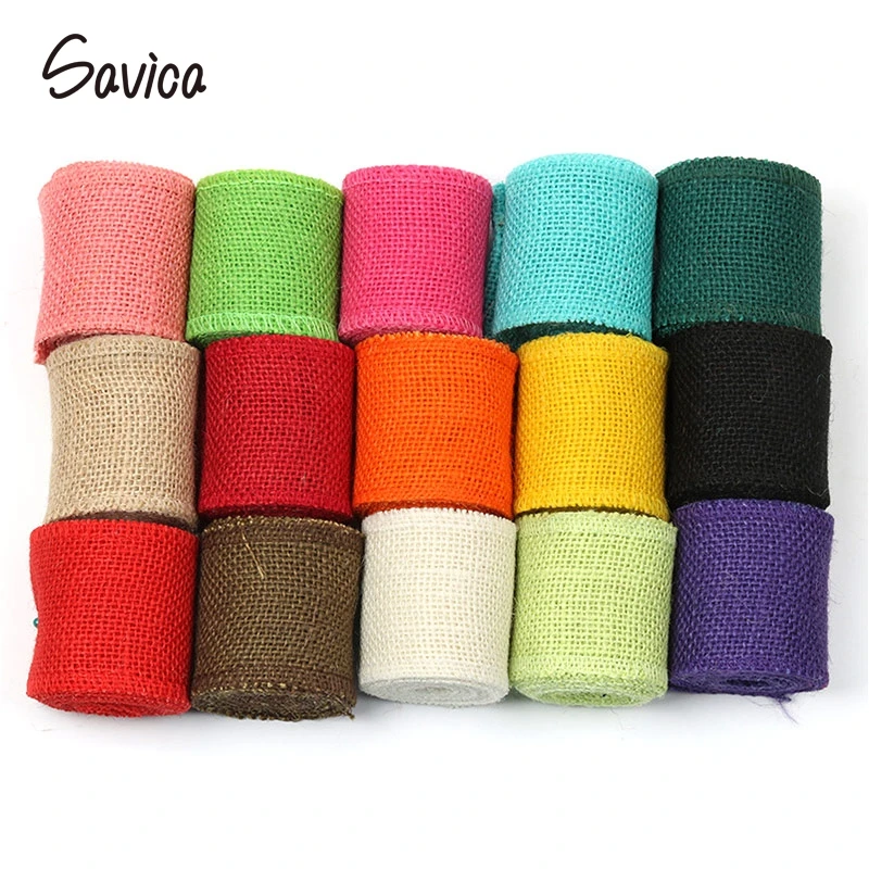 Us 2 34 6 Off Savica 2meter Lot 6cm Natural Jute Lace Ribbon Sewing Tape Roll Burlap Trim Diy Rustic Wedding Christmas Home Decor Craft Lx467 In