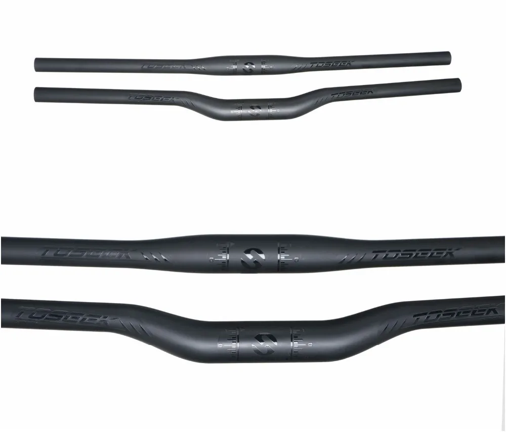 

2018 NEW TOSEEK Black UD Matte Full Carbon Fiber MTB Bicycle bike Horizontal Handlebar Riser Flat One-shaped Handlebar Parts