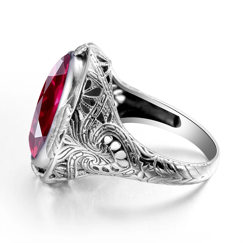 Мужское и женское кольцо из серебра 925 пробы с рубином|ring fashion|ring with rubyring ring |