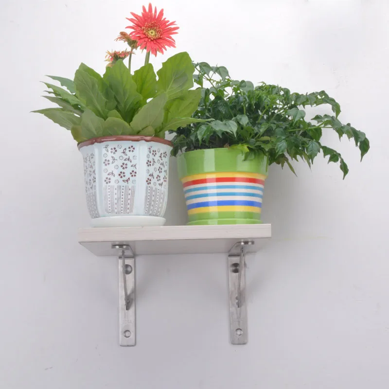 2 قطع الفولاذ المقاوم للصدأ ترايبود قوس ل رف جدار خزانة مقصورة دعم قوس مع تثبيت مسامير