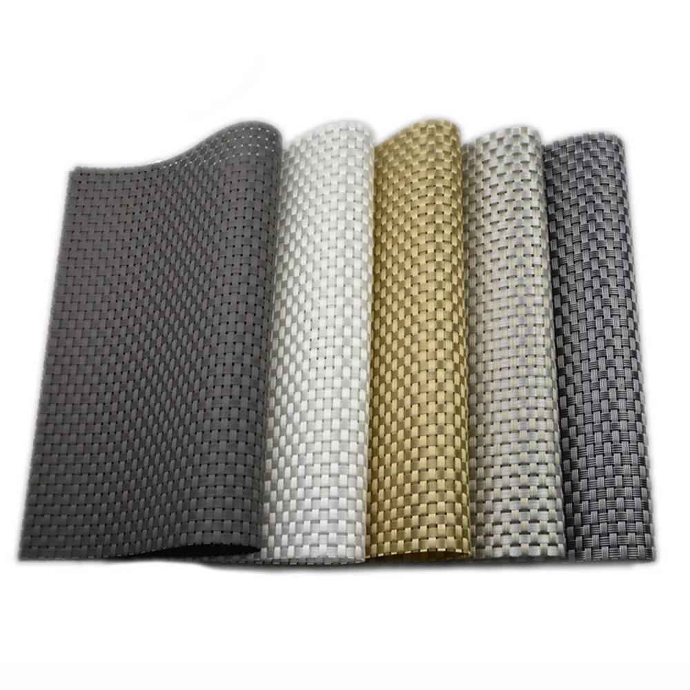 

JANKNG 4Pcs/lot Luxury Dinner Placemats PVC Place Table Mats Best Gold Silver Tableware Dinnerware Kitchen Table Pads Tools