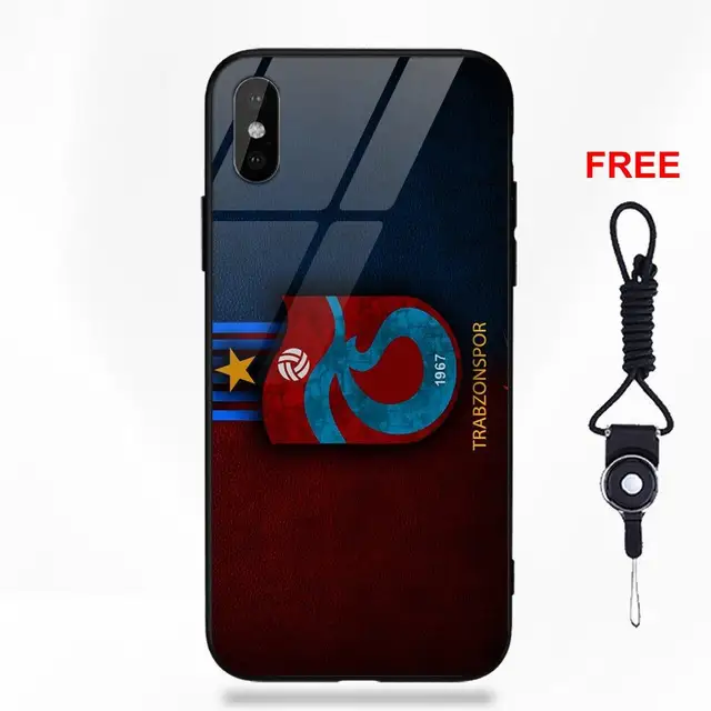 Trabzonspor Logo Silicone TPU Frame Tempered Glass Cases Cover For