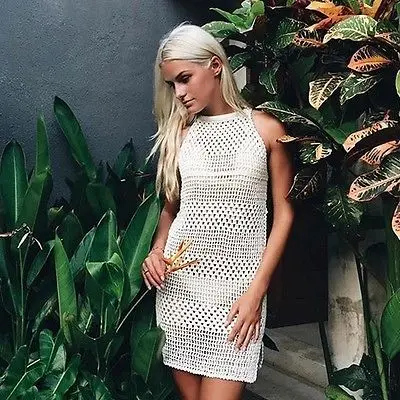 Женский купальник Пляжное трикотажное платье без рукавов|dress crochet|beach dressdress knitted |