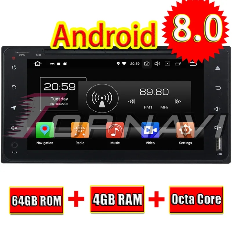 Автомобильный DVD проигрыватель Topnavi Android 8 0 медиа центр CD для Toyota RAV4/Corolla/Vios/Hilux Land