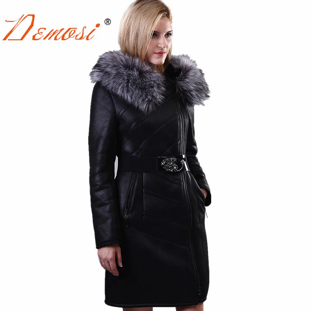 2017 18 Nouvelle De Fourrure À Capuchon Femmes Manteau Long Hiver Mode Mince épaissie Fourrure Suede Surdimensionné 7XL Survêtement Noir Manteaux De