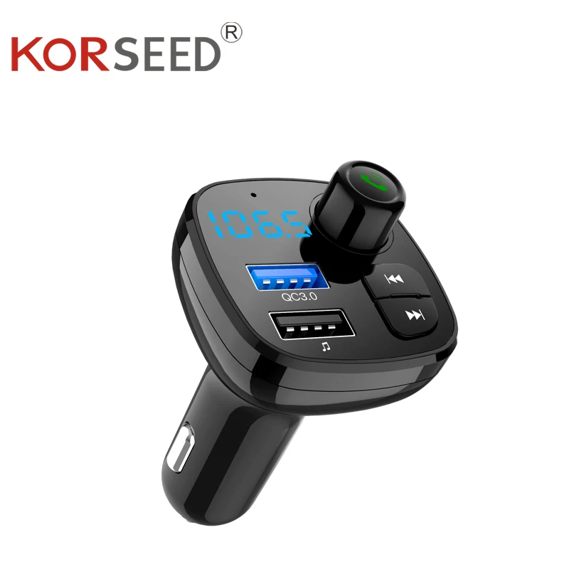 KORSEED FM-передатчик Модулятор 3.1A Dual USB зарядное устройство Bluetooth автомобильный комплект Аудио Музыка MP3-плеер Мобильный телефон