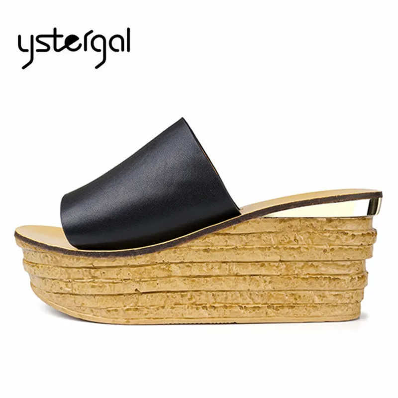 

Ystergal 2019 New Summer Women Wedge Slippers High Heel Platform Pumps Beach Shoes Woman Gladiator Sandals Slides Wedges Mules