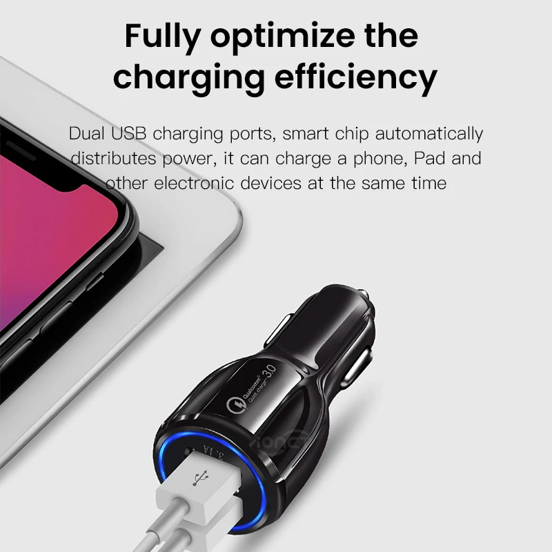 Автомобильное зарядное устройство USB Quick Charge 3 0 qc 2 мобильный телефон порта