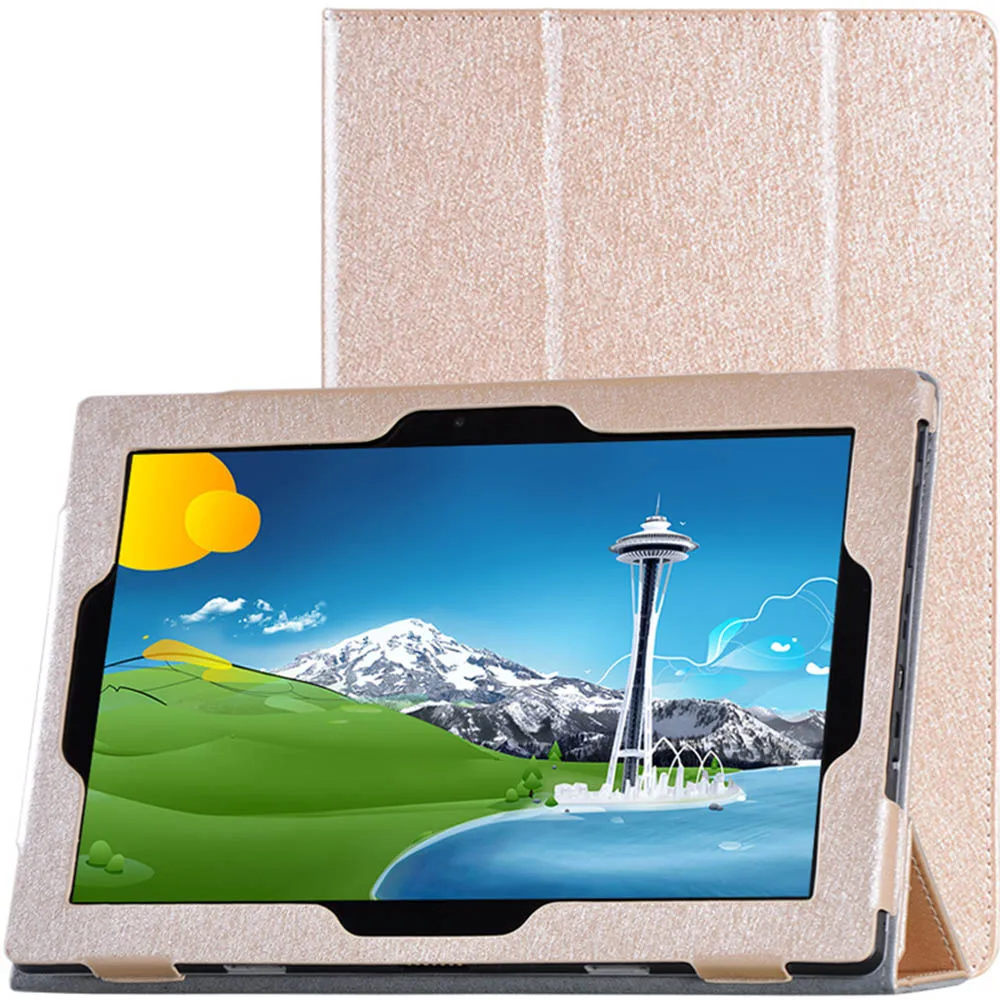 

Fashion Silk Pattern PU leather Folding Folio Case for Lenovo MIIX 310-10ICR for 10.1'' Cover Case