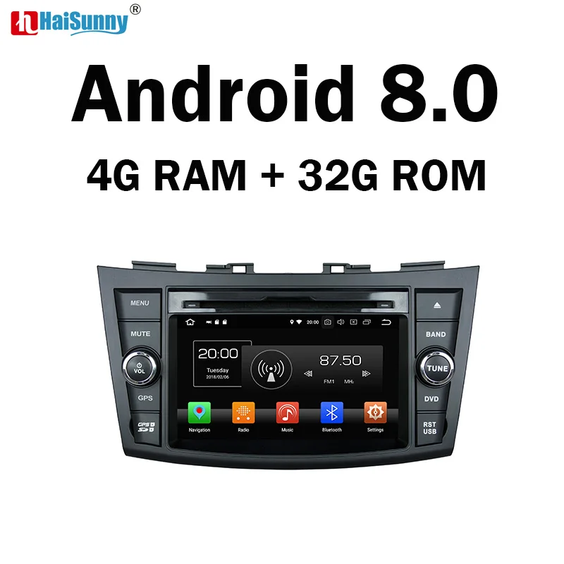 

HaiSunny 4GB RAM Octa Core Android 8.0 Car DVD GSP Navigation Multimedia Player Stereo For Suzuki Swift 2013 2014 Radio