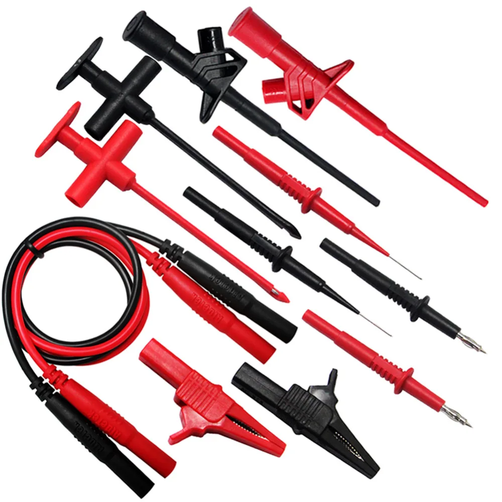 Aidetek silicone wire Auto Insulation Piercing test leads clip Multimeter Large Crocodile Clips Flexible spring TLP20263 | Инструменты
