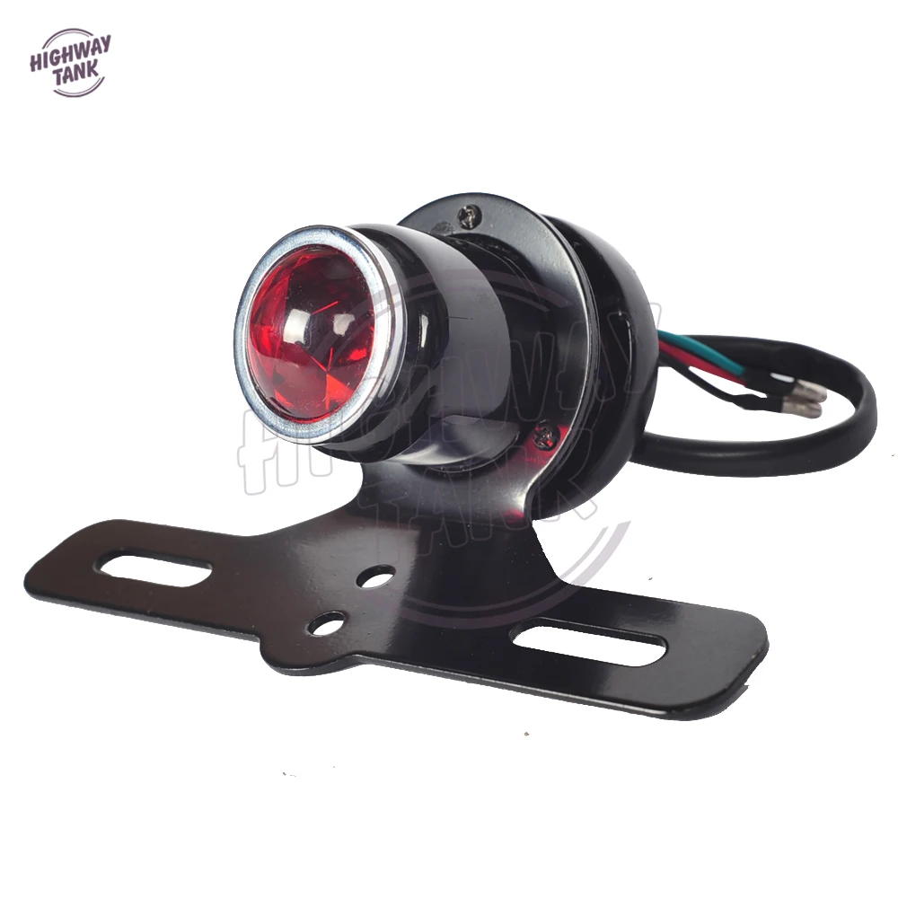

Motorcycle Black Bracket License Plate Mount Brake Tail Light MOTO Bike Taillight Case for Harley