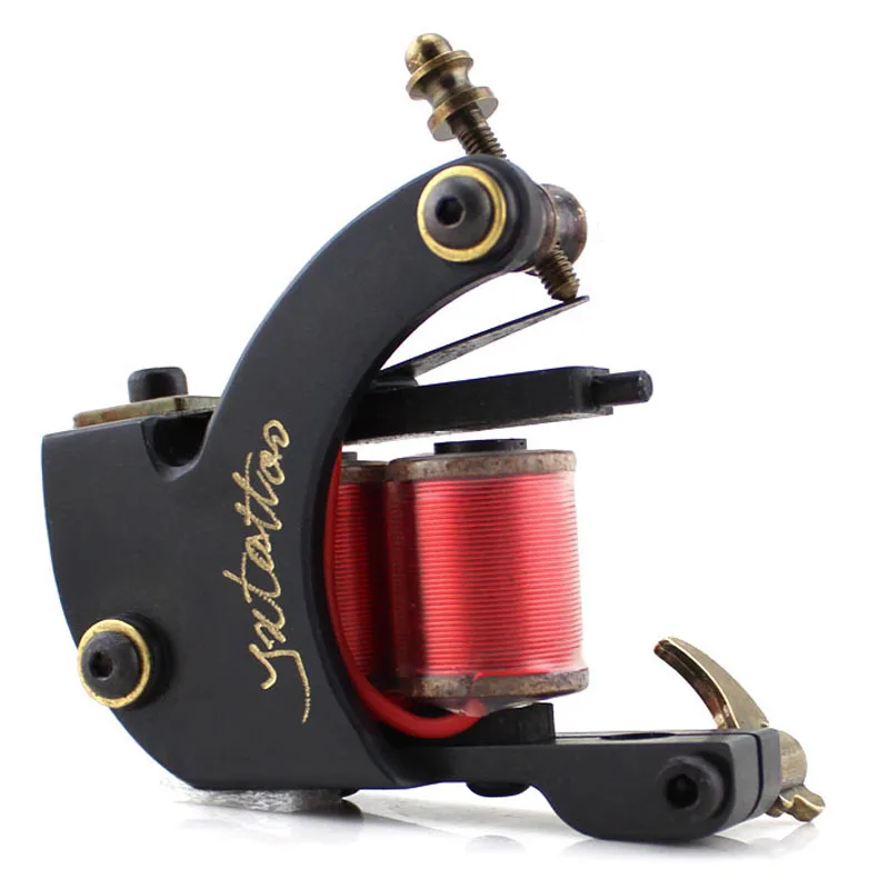 Tattoo Machine Gun Body Art Carved Brass 12 Wrap Coils Tattoo Gun for