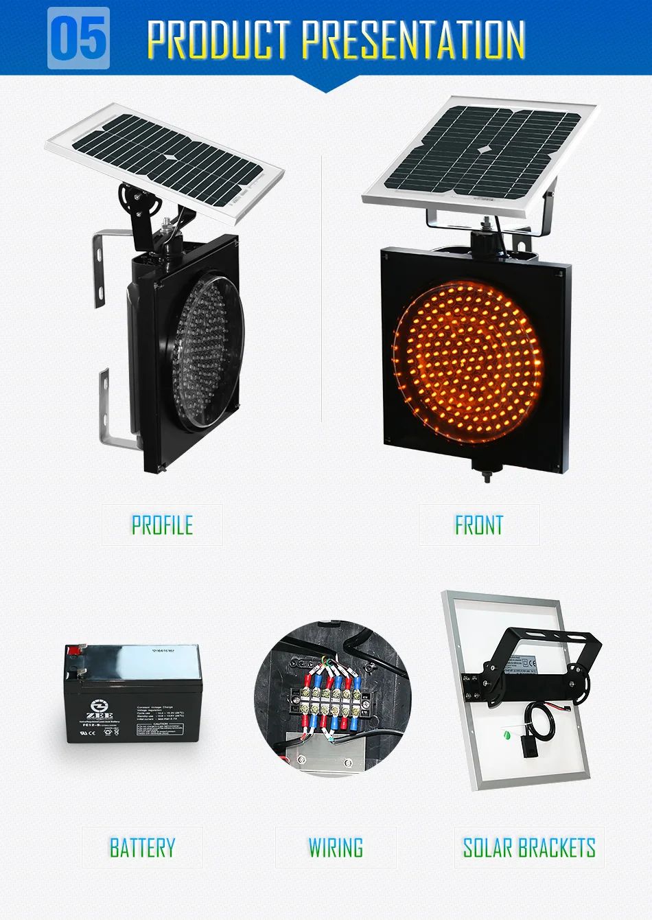Solar Luz de Advertência do Tráfego Solar
