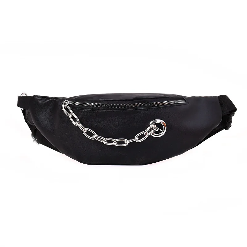 

QIUYIN Chest Handbag Black Color New Fashion High Quality 2019 Waist Bag Women Waist Fanny Packs Belt Bag Luxury Leather